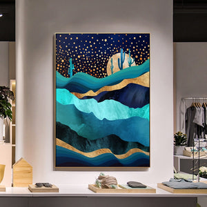 100% Hand Painted Abstract Modern Colorful Mountains Art Oil Painting On Canvas Wall Art Wall Painting For Live Room Home Decor