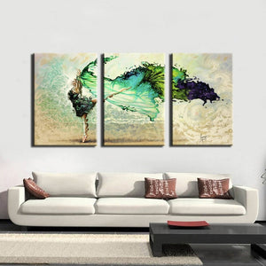 Modern 3Pcs Paintings Abstract Watercolor Dancing Girl Wall Art Printed Poster for Living Room Wall Decoration Canvas Painting - SallyHomey Life's Beautiful