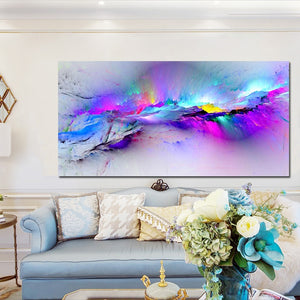 Abstract Posters and Print on Canvas Wall Art Oil Painting for Living Room Home Decor Creative Abstract Colorful Clouds Painting - SallyHomey Life's Beautiful
