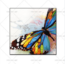 Load image into Gallery viewer, 100% Handpainted Animal Wall Pictures Abstract Colorful Butterfly Art Oil Painting On Canvas Best Gift Home Decor Hang Wall Art