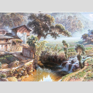 100% Hand Painted Village Scenery High-quality Art Painting On Canvas Wall Art Wall Adornment Pictures Painting For Home Decor