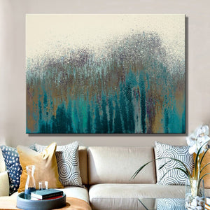 Modern Abstract Oil Painting on Canvas Art Posters and Prints Wall Art Decoration Dark Green Sand Pictures for Living Room Decor - SallyHomey Life's Beautiful
