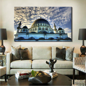 Modern Islam Style Wall Decoration Posters and Prints Wall Art Canvas Painting Mosque Landscape Pictures for living Room Wall - SallyHomey Life's Beautiful
