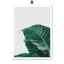 Load image into Gallery viewer, Fresh Green Big Leaves Tropical Plants Wall Art Canvas Painting Nordic Posters And Prints Wall Pictures For Living Room Decor - SallyHomey Life&#39;s Beautiful