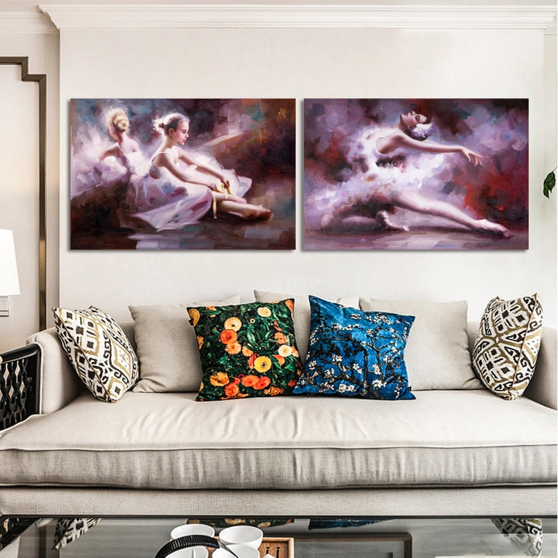 Modern Abstract Art Posters and Prints on Canvas Wall Art Oil Painting Abstract Ballerina Decorative Paintings for Living Room - SallyHomey Life's Beautiful