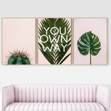 Load image into Gallery viewer, Tropical Cactus Monstera Palm Leaf Plant Wall Art Canvas Painting Nordic Posters And Prints Wall Pictures For Living Room Decor - SallyHomey Life&#39;s Beautiful