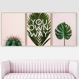 Tropical Cactus Monstera Palm Leaf Plant Wall Art Canvas Painting Nordic Posters And Prints Wall Pictures For Living Room Decor - SallyHomey Life's Beautiful