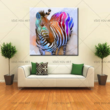 Load image into Gallery viewer, 100% Hand Painted On Canvas Animal Zebra Large Modern Wall Art Picture For Living Room Home Decoration