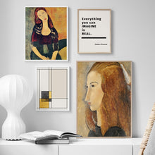 Load image into Gallery viewer, Girl Abstract Painting Geometric Poster Vintage Wall Art Canvas Painting Nordic Posters And Prints Wall Pictures For Living Room - SallyHomey Life&#39;s Beautiful