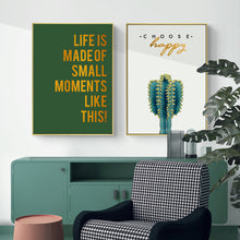 Load image into Gallery viewer, Nordic Minimalism Posters And Prints Green Wall Art Canvas Painting Cacti Flowers Art Pictures for Living Room Decor Frameless - SallyHomey Life&#39;s Beautiful