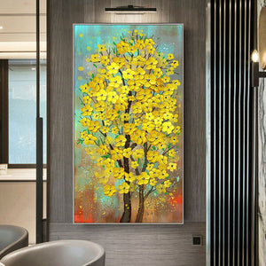 100% Hand Painted Abstract Flower Tree Art Painting On Canvas Wall Art Wall Adornment Pictures Painting For Live Room Home Decor