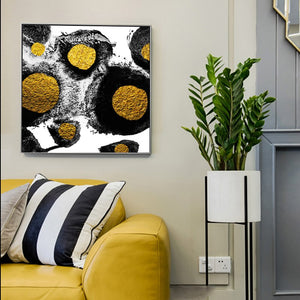 Glamour Abstract Artwork, Black And Gold Abstract Canvas Print, Posters and Prints Wall Decor Canvas Paintings for Living Room - SallyHomey Life's Beautiful