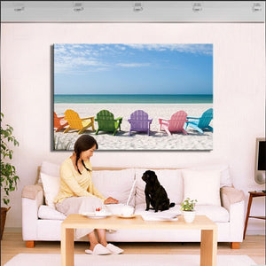 Modern Seascape Posters and Prints Wall Art Canvas Painting Wall Decoration Sunny Beach Pictures for Living Room Wall No Frame - SallyHomey Life's Beautiful