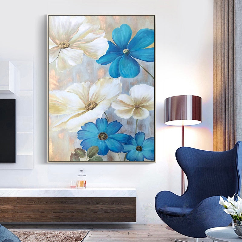 100% Hand painted Modern Flowers Art Oil Painting On Canvas Wall Art Wall Adornment pictures Painting For Living Room Home Decor