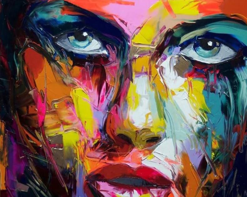 Large Size Hand Painted Abstract Figure Oil Painting On Canvas Woman Face Wall Pictures For Living Room Bedroom Home Decor - SallyHomey Life's Beautiful