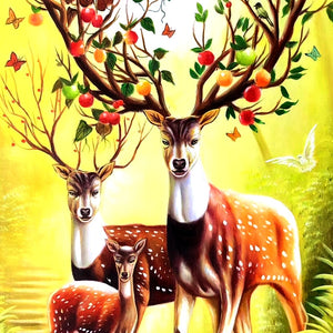 100% Hand Painted Abstract Milu Deer Art Painting On Canvas Wall Art Wall Adornment Pictures Painting For Live Room Home Decor