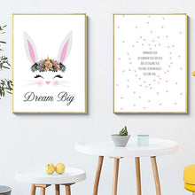 Load image into Gallery viewer, Cartoon Rabbit Nursery Quotes Canvas Poster Minimalist Wall Art Print Painting Nordic Kids Decoration Picture Baby Bedroom Decor - SallyHomey Life&#39;s Beautiful