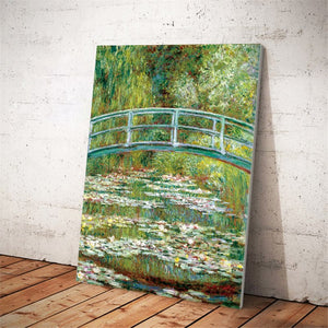 Impressionist Famous Painting Monet's Pond with Water Lilies Poster Print on Canvas Wall Art Painting for Living Room Home Decor - SallyHomey Life's Beautiful