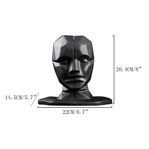 Creative Brainstorming Wide Open Statue Resin Character Sculpture Abstract Resin Craft Gift Figurine Home Decoration Accessories (black)