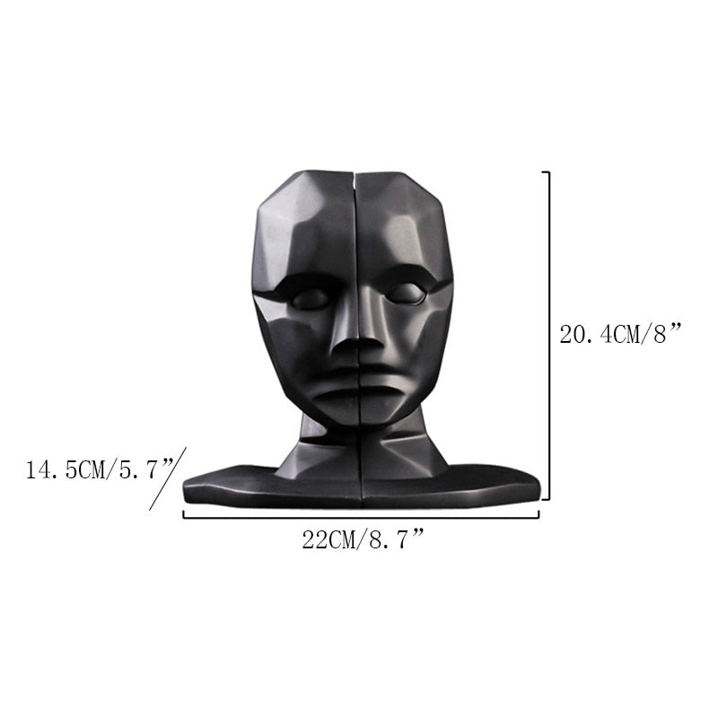 Creative Brainstorming Wide Open Statue Resin Character Sculpture Abstract Resin Craft Gift Figurine Home Decoration Accessories (black)