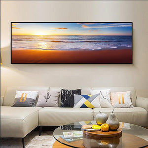 Modern Landscape Posters and Prints Wall Art Canvas Painting Sunrise and Beach Pictures for Living Room Home Decor No Frame - SallyHomey Life's Beautiful