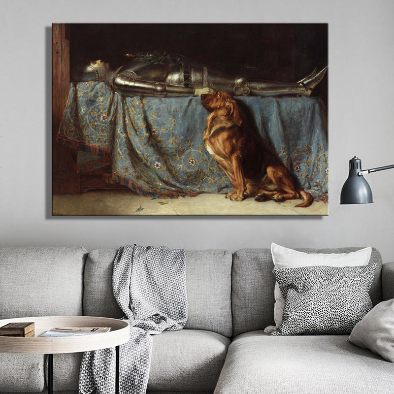 British Artist Briton Riviere's Requiescat Poster Print on Canvas Wall Art Canvas Painting Decorative Painting for Living Room - SallyHomey Life's Beautiful