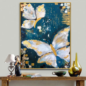 100% Hand Painted Abstract Butterflies Art Painting On Canvas Wall Art Wall Adornment Pictures Painting For Live Room Home Decor