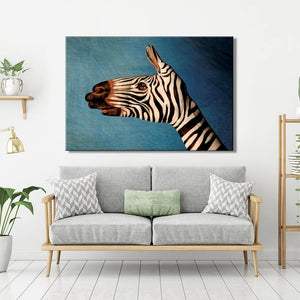Frameless Wall Decoration Posters Print On Canvas Wall Art Canvas Painting Abstract Zebra is Painted on the Hand for Room Wall - SallyHomey Life's Beautiful