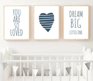 Nursery Quote Wall Art Canvas Posters Cartoon Minimalist Prints Nordic Style Painting Picture Children Baby Bedroom Decoration - SallyHomey Life's Beautiful