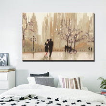 Load image into Gallery viewer, Modern Abstract Canvas Painting City Romantic Landscape Wall Art Poster Lovers Walks Prints On Canvas for Living Room Home Decor - SallyHomey Life&#39;s Beautiful