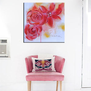 70x70cm - Hand Painted Flowers Poster, - SallyHomey Life's Beautiful