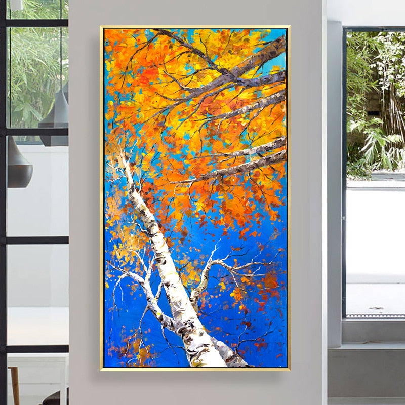 100% Hand Painted Trees Scenery High-quality Art Oil Painting On Canvas Wall Art Wall Painting Adornment pictures For Home Decor