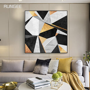 100% Hand Painted Abstract Polygon Art Oil Painting On Canvas Wall Art Wall Adornment Pictures Painting For Live Room Home Decor