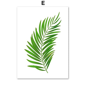 Green Big Palm Leaf Monstera Banana Leaf Wall Art Print Canvas Painting Nordic Posters And Prints Wall Pictures For Living Room - SallyHomey Life's Beautiful
