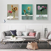 Load image into Gallery viewer, Modern Posters and Prints Wall Art Canvas Painting Colorful Flowers In the Vase Pictures Wall Decoration for Living Room Wall - SallyHomey Life&#39;s Beautiful