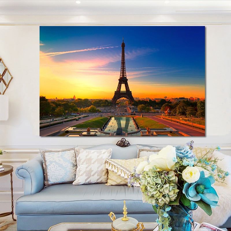 Modern Landscape Posters and Prints Wall Art Canvas Painting Modern Urban Landscape Decorative Painting For Living Room Decor - SallyHomey Life's Beautiful