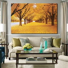Load image into Gallery viewer, Modern Golden Trees Landscape Posters and Prints Wall Art Canvas Painting The Golden Road Pictures for Living Room home Decor - SallyHomey Life&#39;s Beautiful