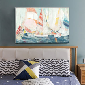 Modern Abstract Art Posters and Prints Wall Art Canvas Painting Watercolor Sailboat Decorative Pictures for Living Room No Frame - SallyHomey Life's Beautiful
