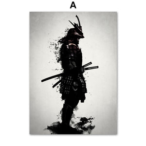 Armored Japanese Samurai Warrior Vintage Wall Art Canvas Painting Nordic Posters And Prints Wall Pictures For Living Room Decor - SallyHomey Life's Beautiful