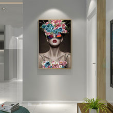 Load image into Gallery viewer, Abstract Portrait Posters and Prints Wall Art Canvas Painting Flowers Women with Cool Glasse Pictures for Living Room Home Decor - SallyHomey Life&#39;s Beautiful