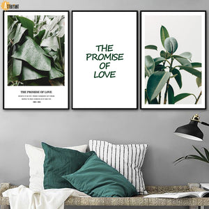 Tropical Banana Leaf Rubber Tree Wall Art Canvas Painting Nordic Posters And Prints Wall Pictures For Living Room Home Decor - SallyHomey Life's Beautiful