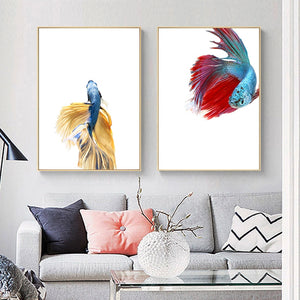 100% Hand Painted Morden Golden Fishs Art Oil Painting On Canvas Wall Art Wall Adornment Pictures For Live Rooms Home Decoration