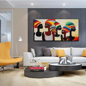 African art painting figure acrylic Abstract hand painted canvas oil paintings interior decoration large one piece paintings - SallyHomey Life's Beautiful