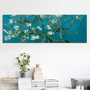 Dutch Painter Van Gogh's Blooming Almond Tree Posters Print Wall Art Canvas Painting Famou Painting Decorative Picture for Room - SallyHomey Life's Beautiful