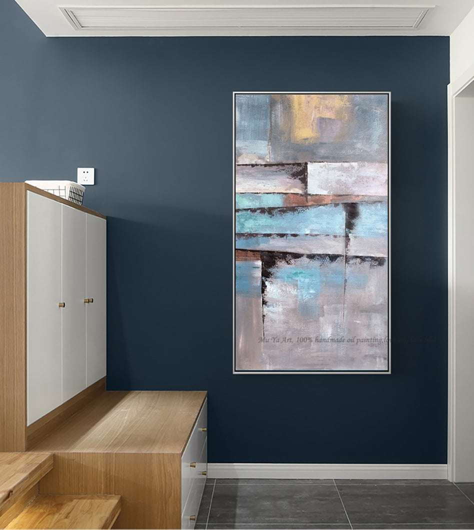 Wall painting Abstract hand painted painting canvas lienzos cuadros decorativos vertical large size wall art for living room - SallyHomey Life's Beautiful