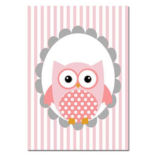 Load image into Gallery viewer, Owl Woodland Animal Wall Art Canvas Poster Nursery Prints Cartoon Painting Nordic Picture Baby Girl Bedroom Decor - SallyHomey Life&#39;s Beautiful