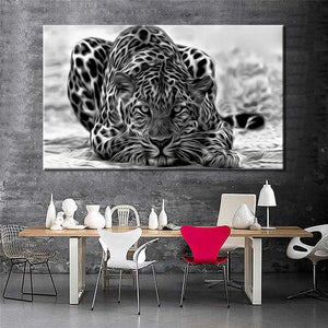 Modern Black and White Posters and Prints Wall Art Canvas Painting Wall Decoration Leopard Pictures for Living Room Frameless - SallyHomey Life's Beautiful