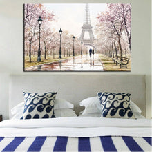 Load image into Gallery viewer, Romantic City Lovers Paris Eiffel Tower Landscape HD Print Abstract Oil Painting on Canvas Wall Art Living Room Sofa Home Decor - SallyHomey Life&#39;s Beautiful
