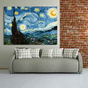 Van Gogh Starry Night canvas printing for living room - SallyHomey Life's Beautiful