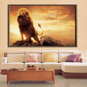 Animals Abstract Canvas Painting HD Printed Lion Canvas Art Print Poster Wall Art Pictures for Living Room Home Decoration Gift - SallyHomey Life's Beautiful